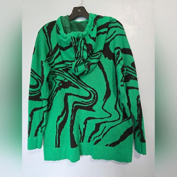 Caryn Vallone Womens Hooded Cotton Sweater Green XS Nwot - Picture 2 of 9